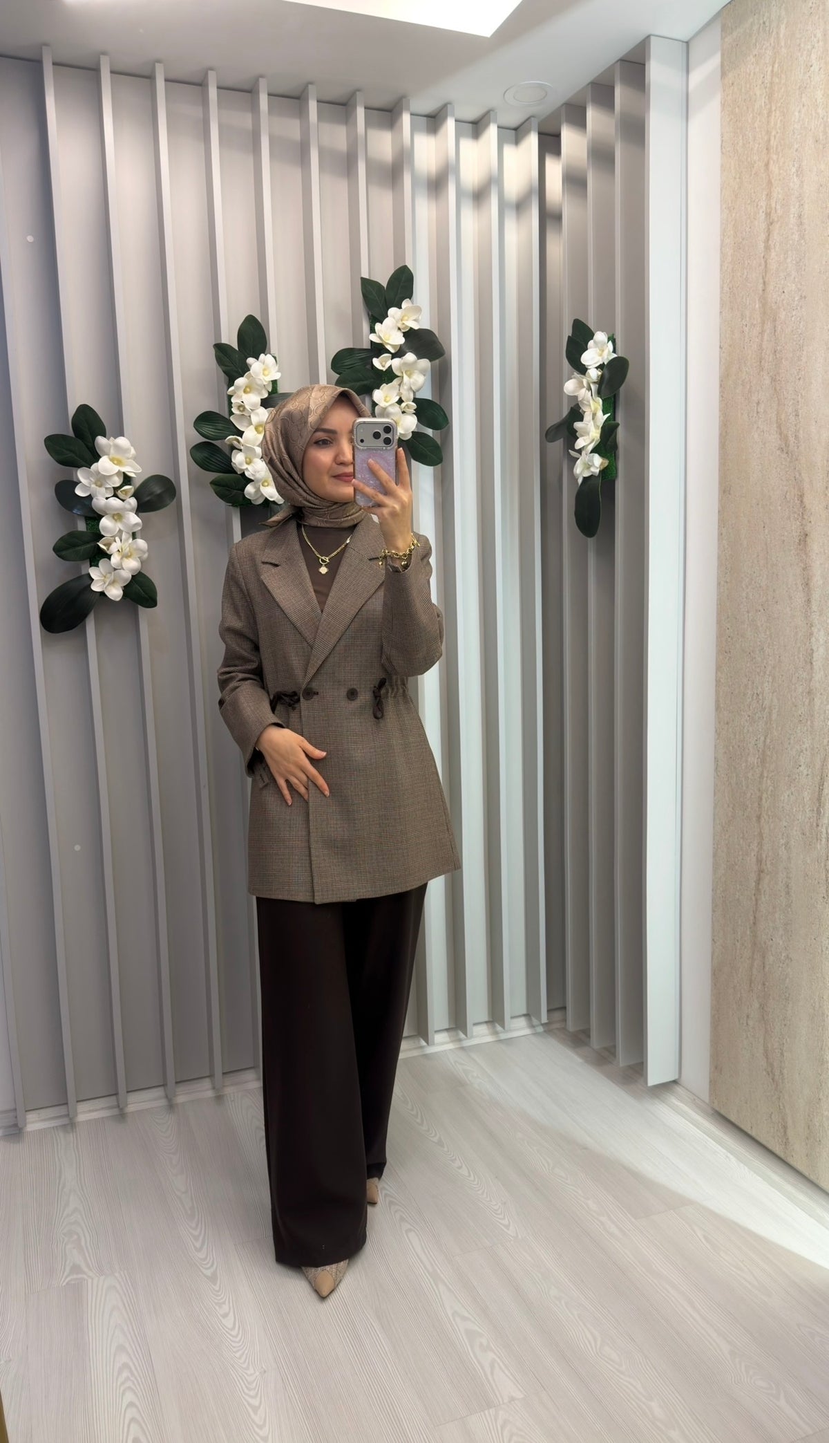 NİHAN Ekose Detaylı Beli Bağcıklı Takım / 4119