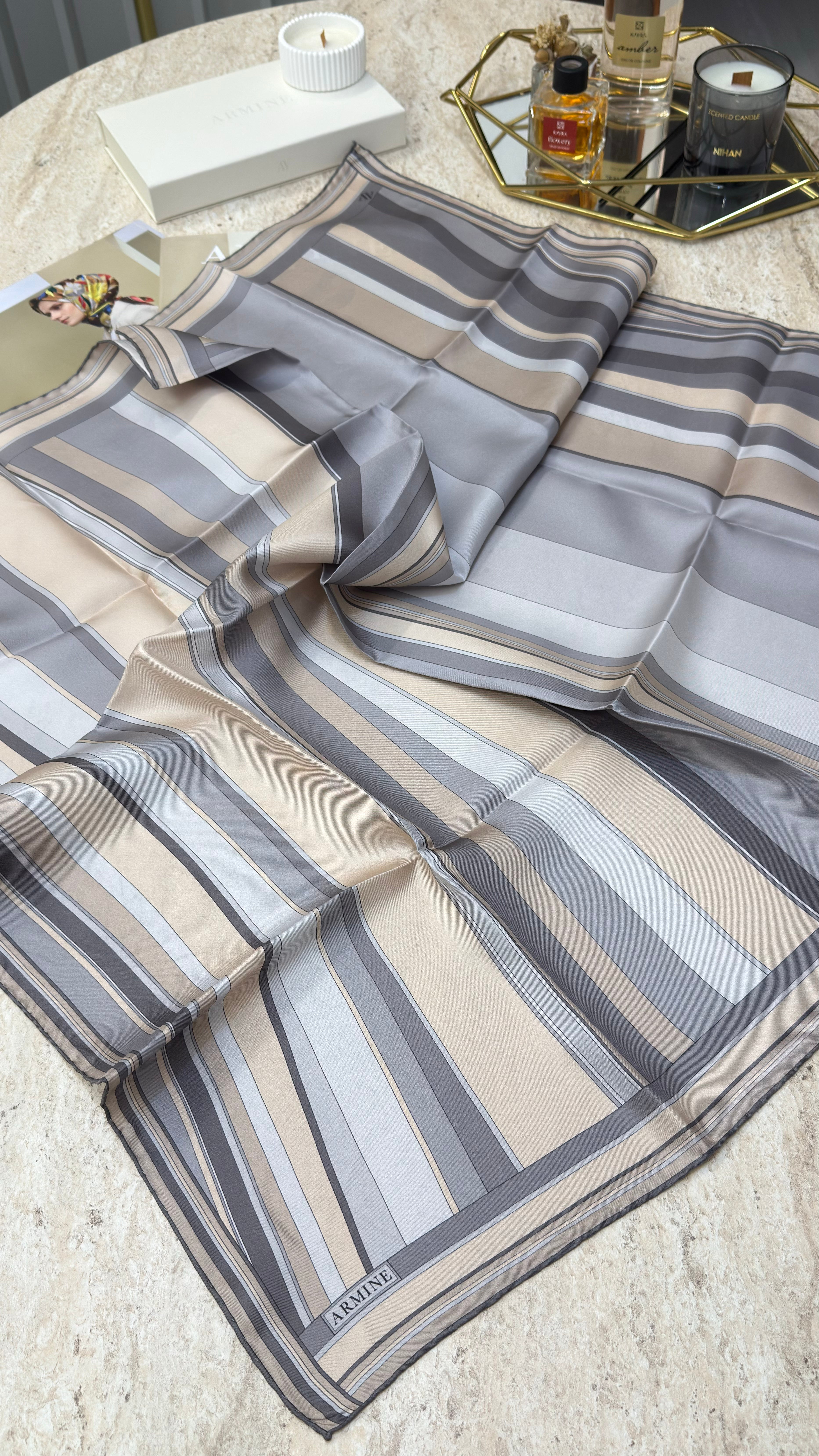 Armine Saf İpek Twill Eşarp 9514D