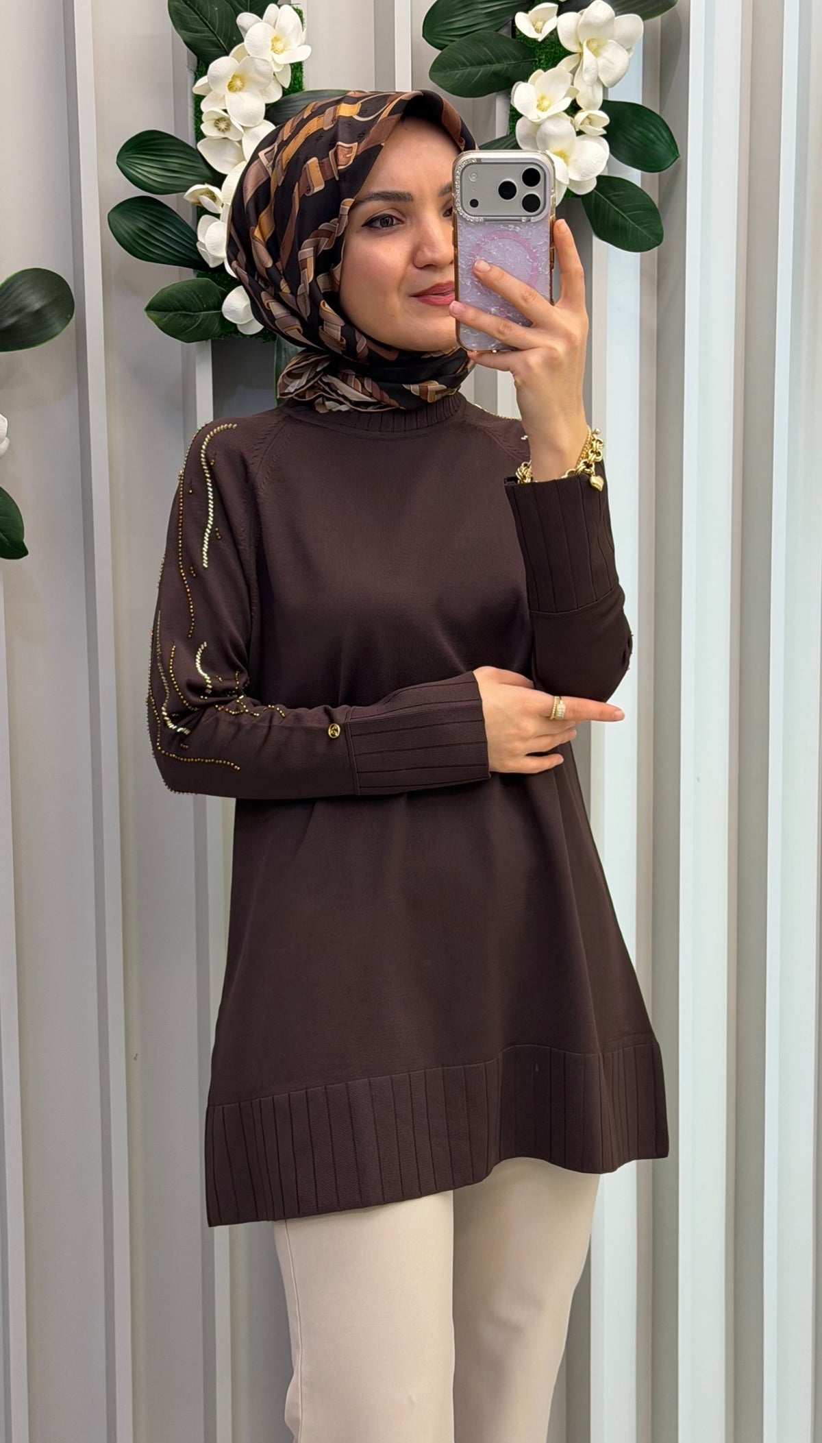 ARMİNE TREND Taşlı Triko Tunik / 26KTD414