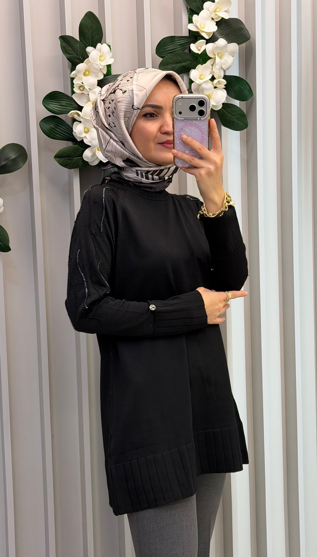 ARMİNE TREND Taşlı Triko Tunik / 26KTD414