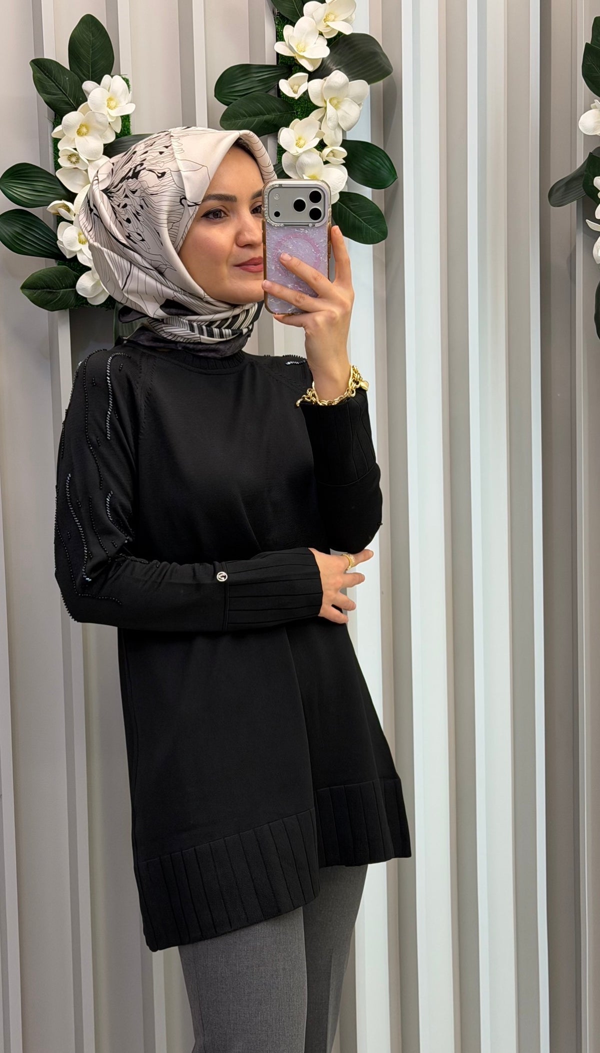 ARMİNE TREND Taşlı Triko Tunik / 26KTD414