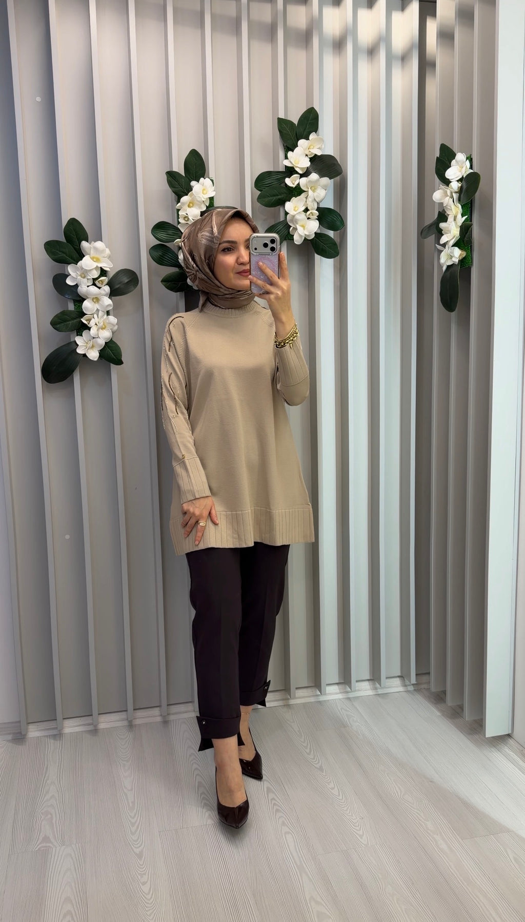 ARMİNE TREND Taşlı Triko Tunik / 26KTD414