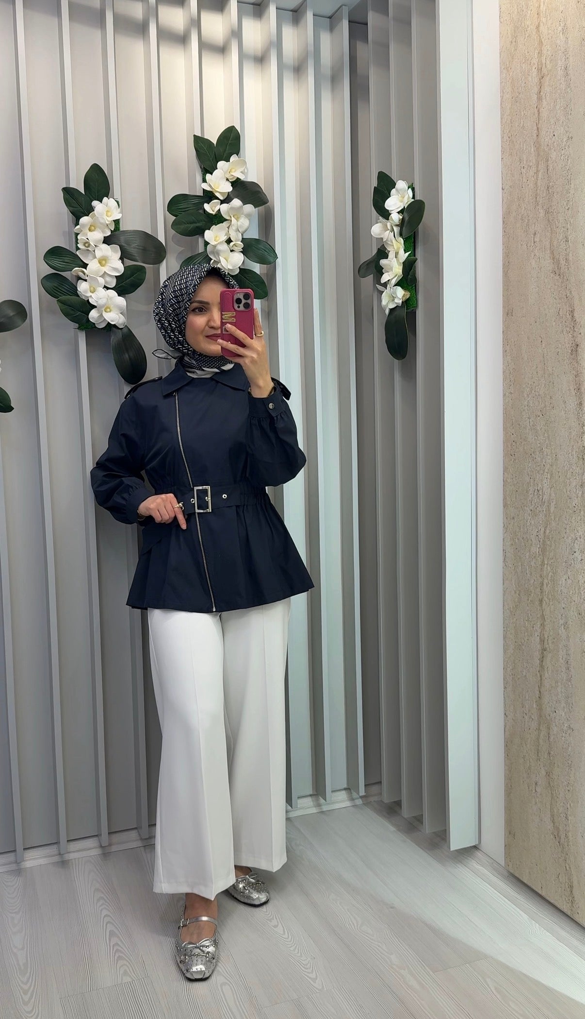 NİHAN Beli Büzgülü Kemer Detaylı Kısa Pamuk Kap / 5261