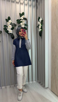 NİHAN Devrik Yakalı Fermuarlı Tunik / 5245