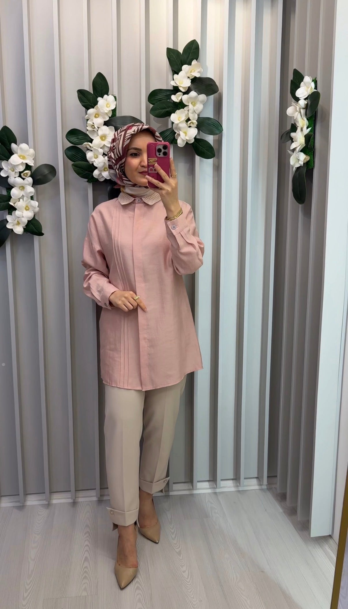 NİHAN Dantel Mixli Gömlek Yaka Tunik / 3293