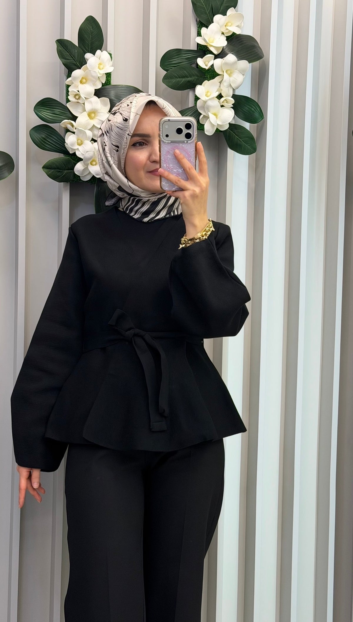 TERZİ DÜKKANI Vera Çelik Örme Peplum Hırka