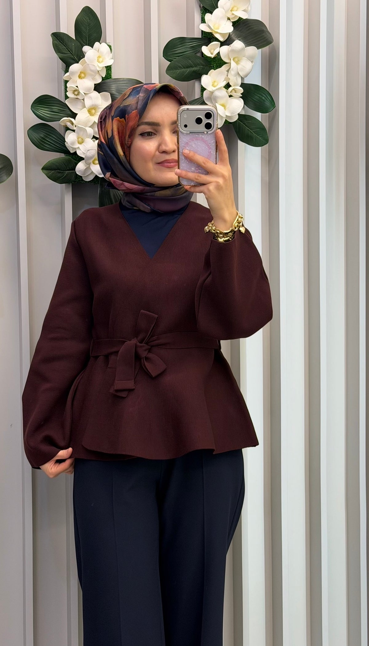 TERZİ DÜKKANI Vera Çelik Örme Peplum Hırka