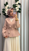 TERZİ DÜKKANI Vera Çelik Örme Peplum Hırka