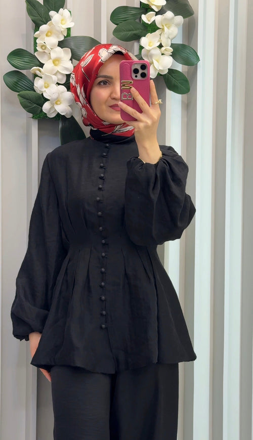 NİHAN Beli Pensli Balon Kollu Tunik / 3024