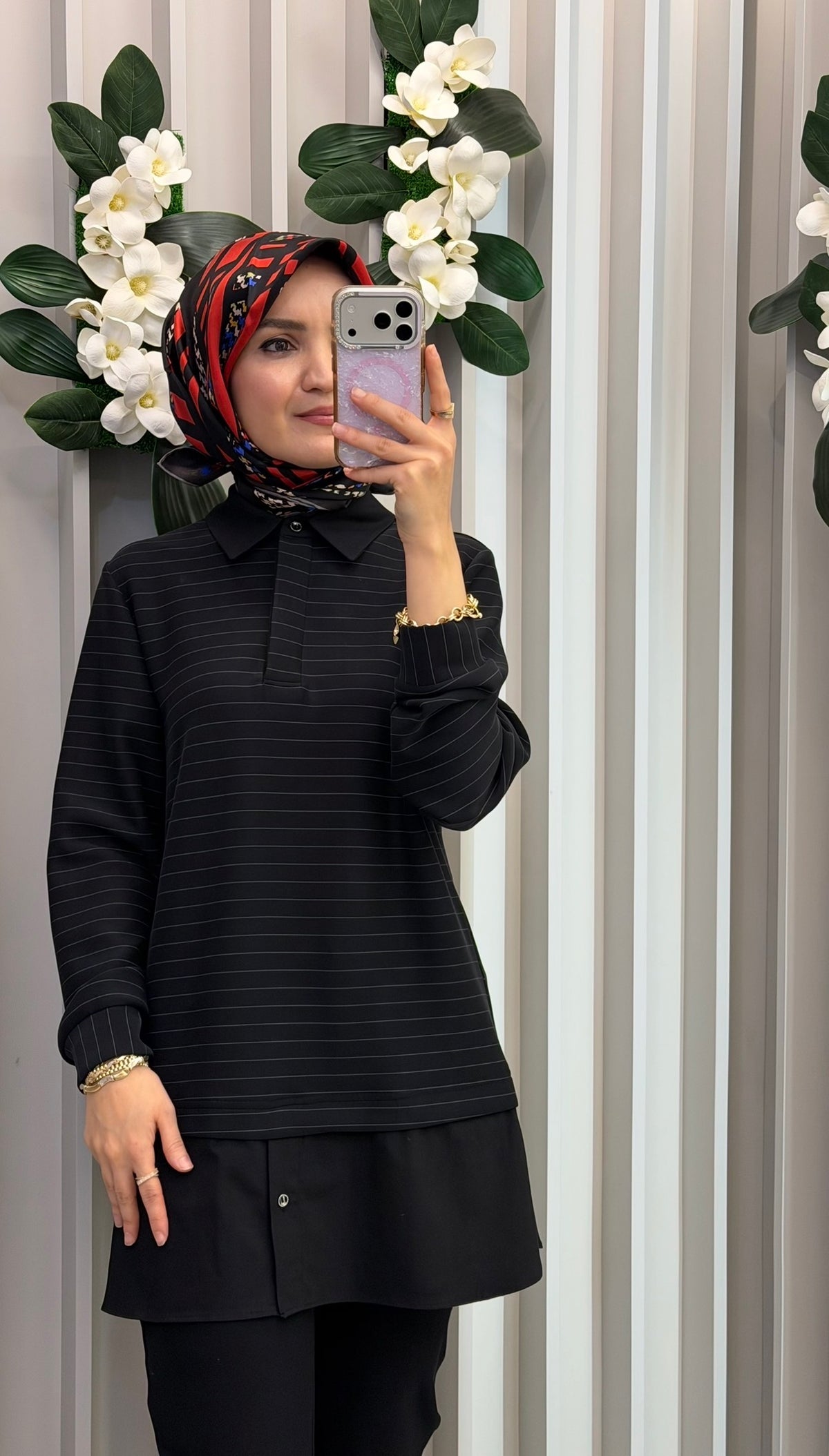 NİHAN Koton Mixli Çzgili Örme Yakalı Tunik / 3216