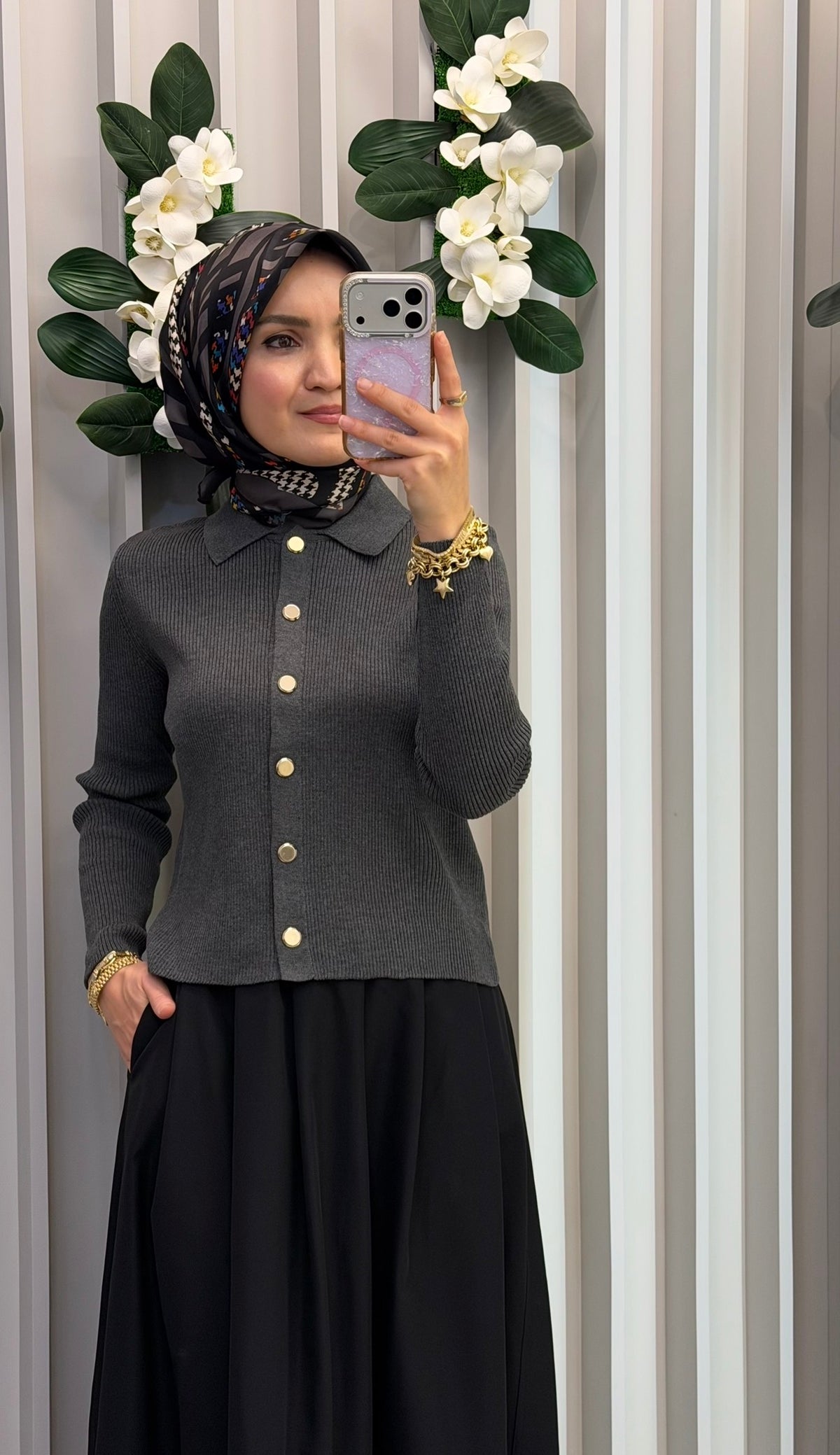 TERZİ DÜKKANI Gold Pamuk Triko Hırka