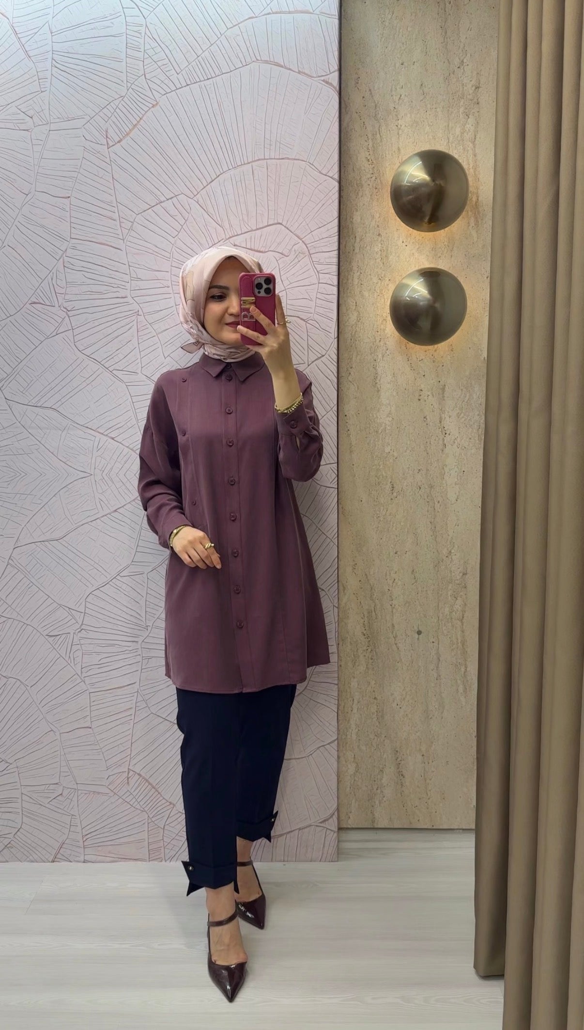 NİHAN Kontrast Dikiş Detaylı Oversize Tunik / 4109