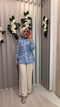 ARMİNE TREND Ceketi Kendinden Desenli Cepli Pantolonlu İkili Takım / 25YT6134