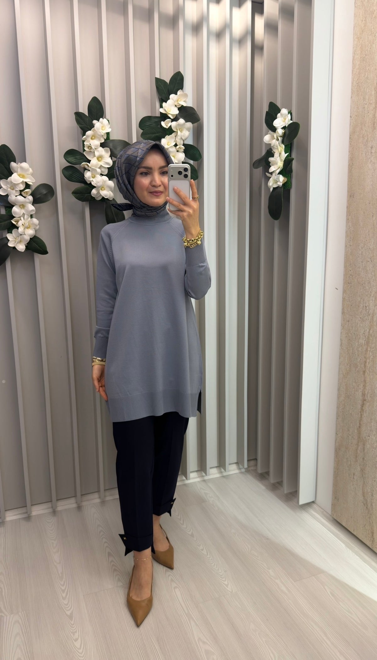ARMİNE TREND Rahat Kesim Soğuk İplik Merserize Triko Tunik / 26KTD419