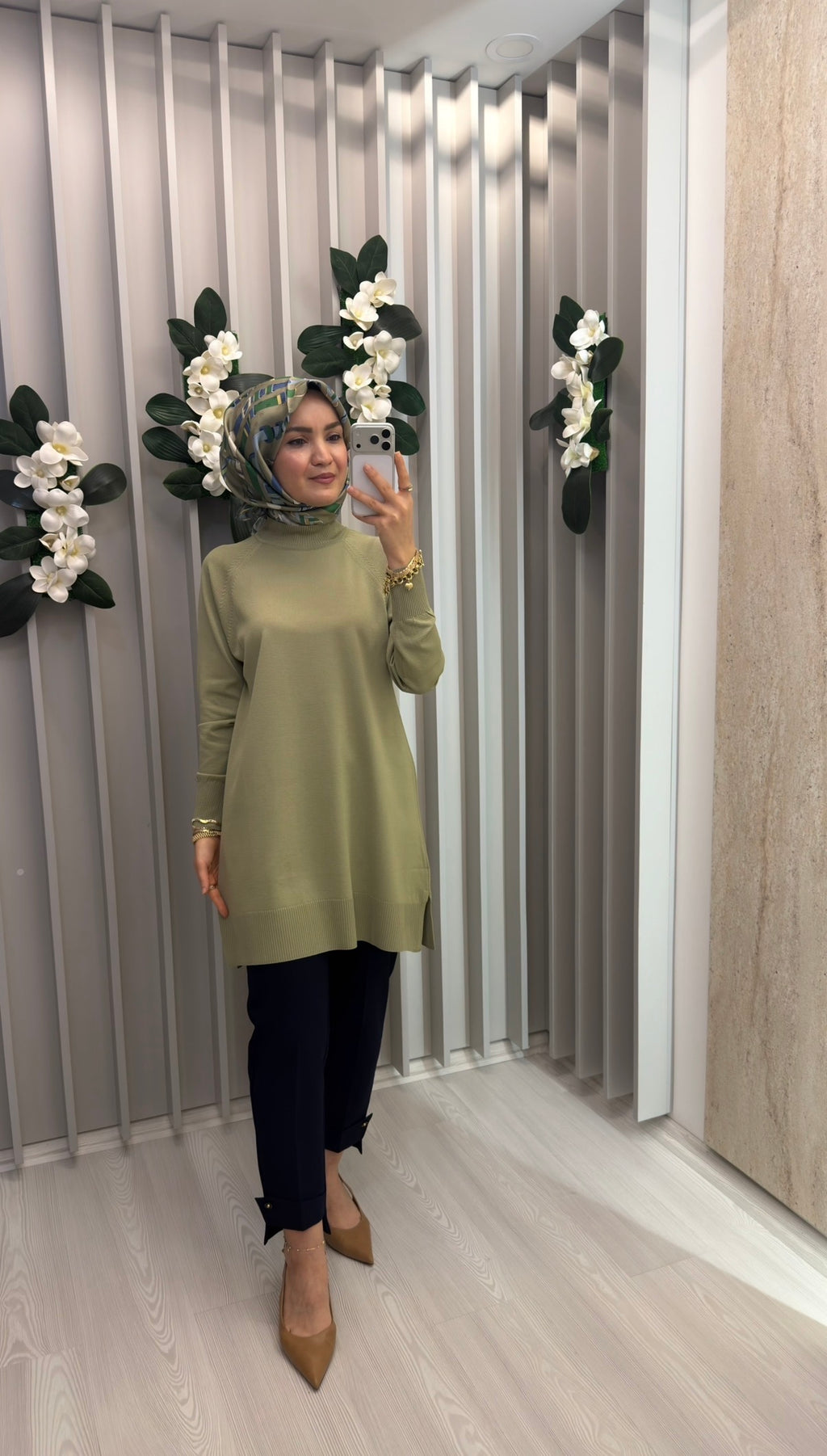 ARMİNE TREND Rahat Kesim Soğuk İplik Merserize Triko Tunik / 26KTD419