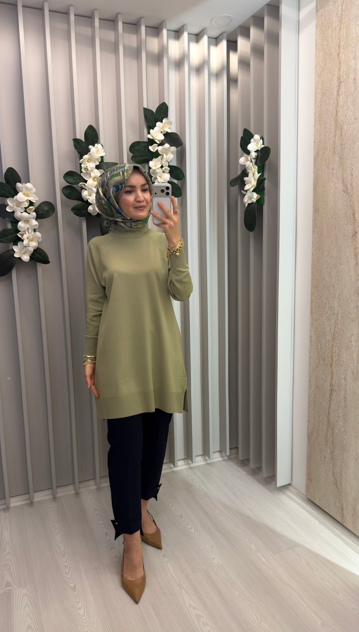ARMİNE TREND Rahat Kesim Soğuk İplik Merserize Triko Tunik / 26KTD419