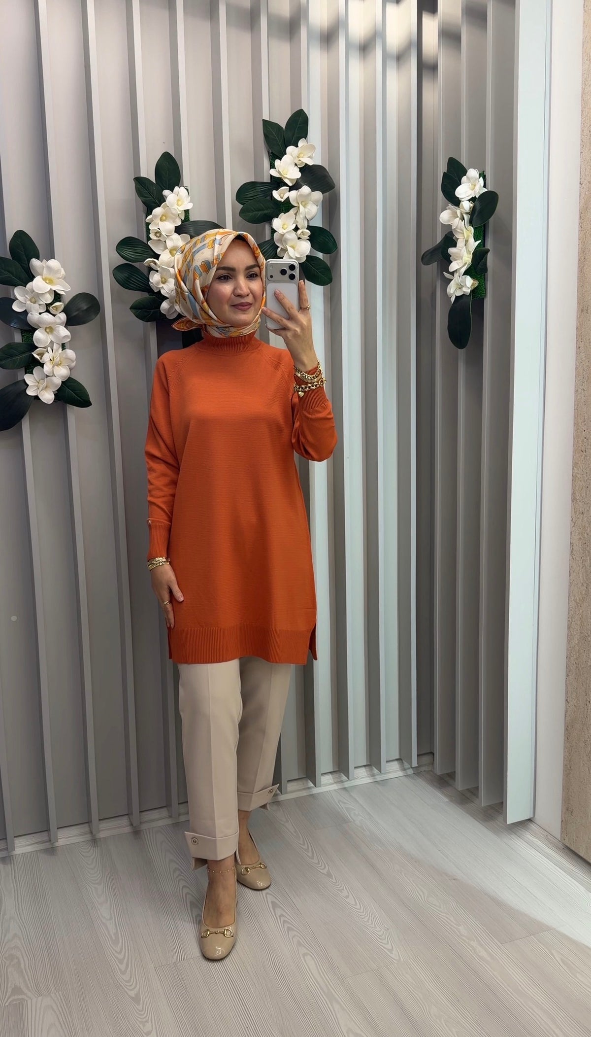 ARMİNE TREND Rahat Kesim Soğuk İplik Merserize Triko Tunik / 26KTD419