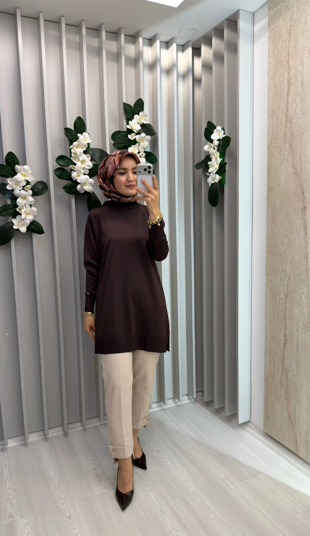 ARMİNE TREND Rahat Kesim Soğuk İplik Merserize Triko Tunik / 26KTD419