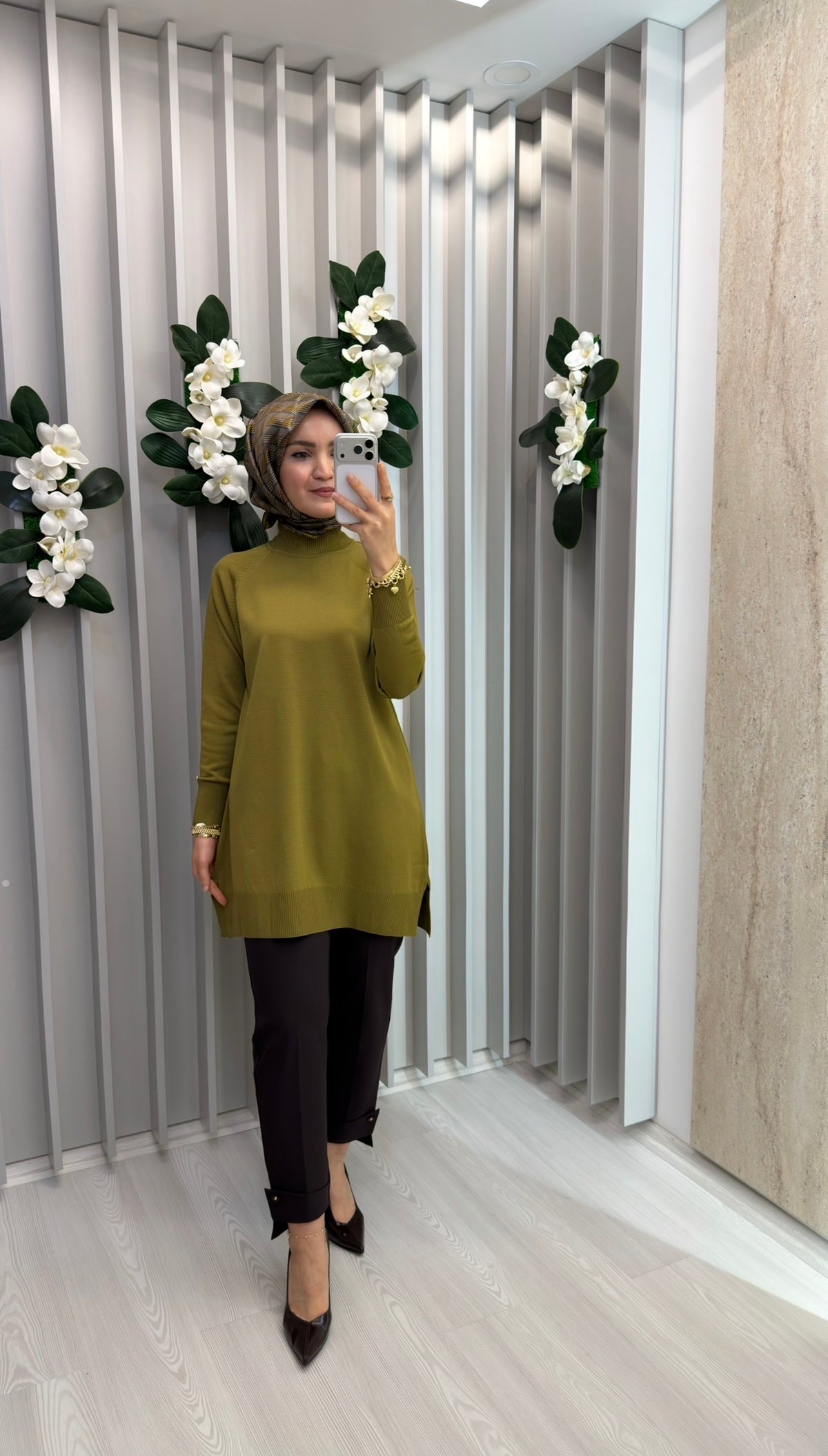 ARMİNE TREND Rahat Kesim Soğuk İplik Merserize Triko Tunik / 26KTD419