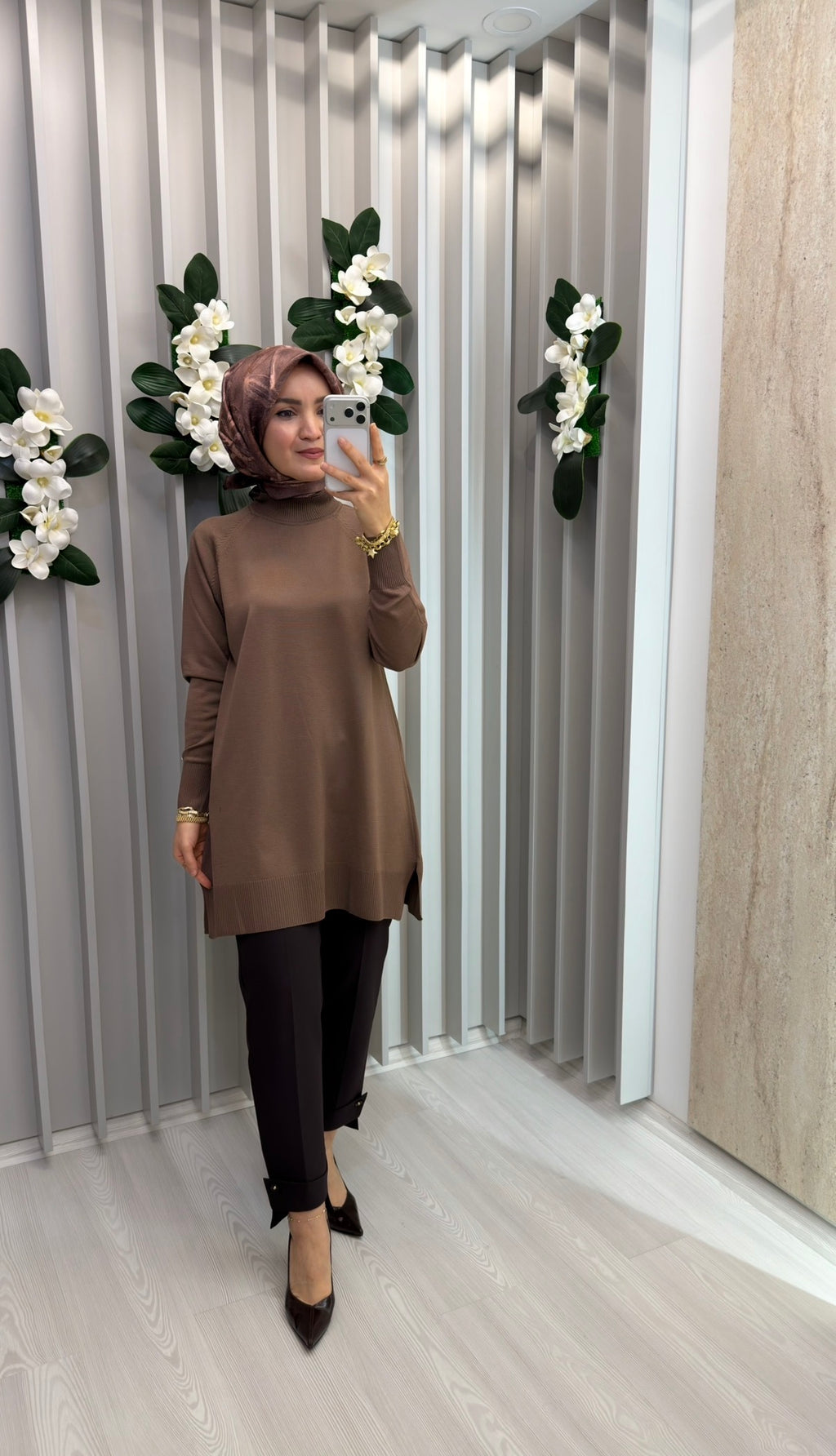 ARMİNE TREND Rahat Kesim Soğuk İplik Merserize Triko Tunik / 26KTD419