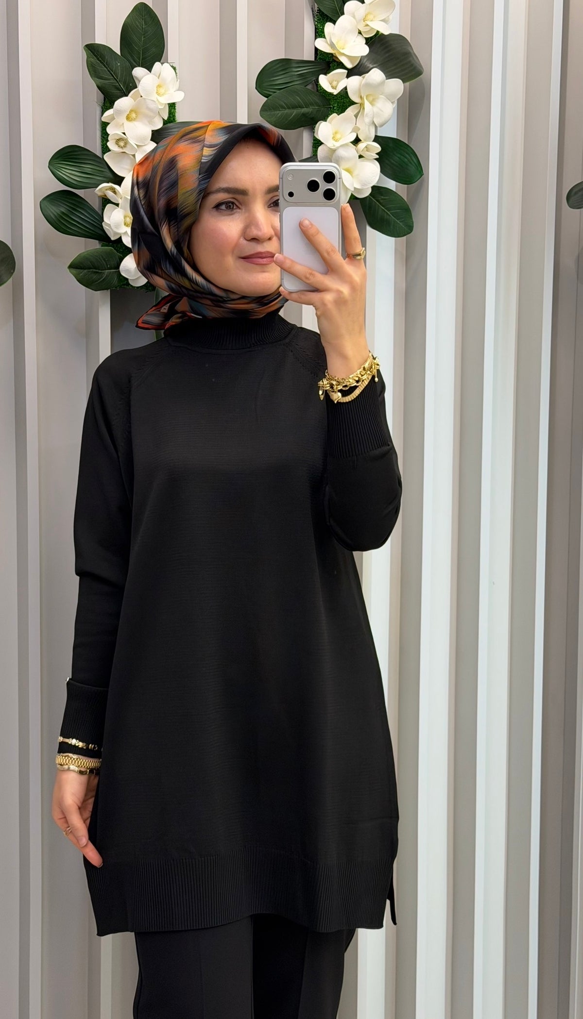 ARMİNE TREND Rahat Kesim Soğuk İplik Merserize Triko Tunik / 26KTD419