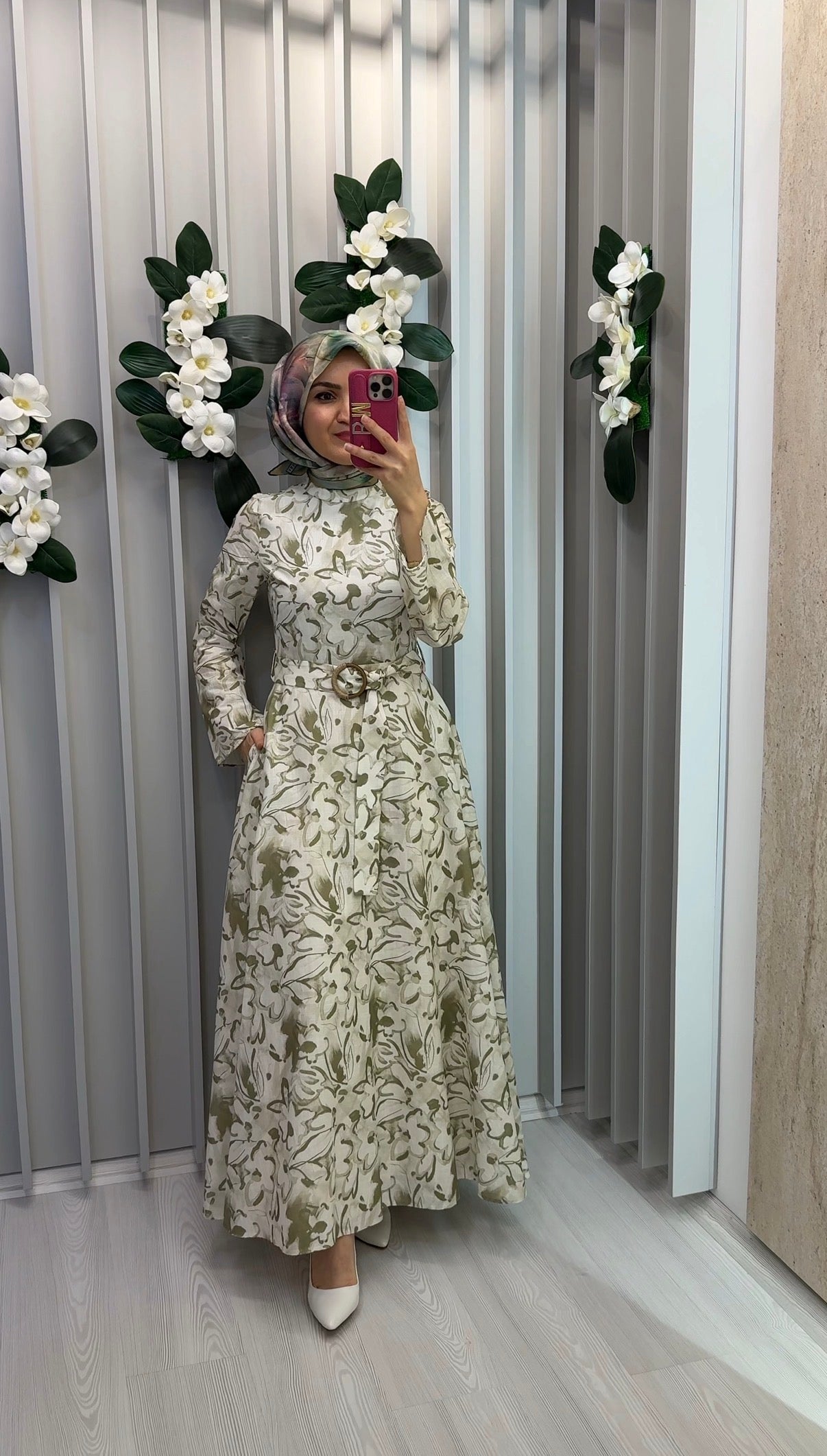 KAYRA %100 Pamuklu Kemer Detaylı Maksi Elbise / B26-83011