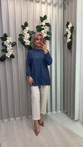 KAYRA Kolej Yaka Denim Bluz / B26-70038